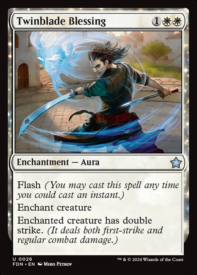 Twinblade Blessing card front