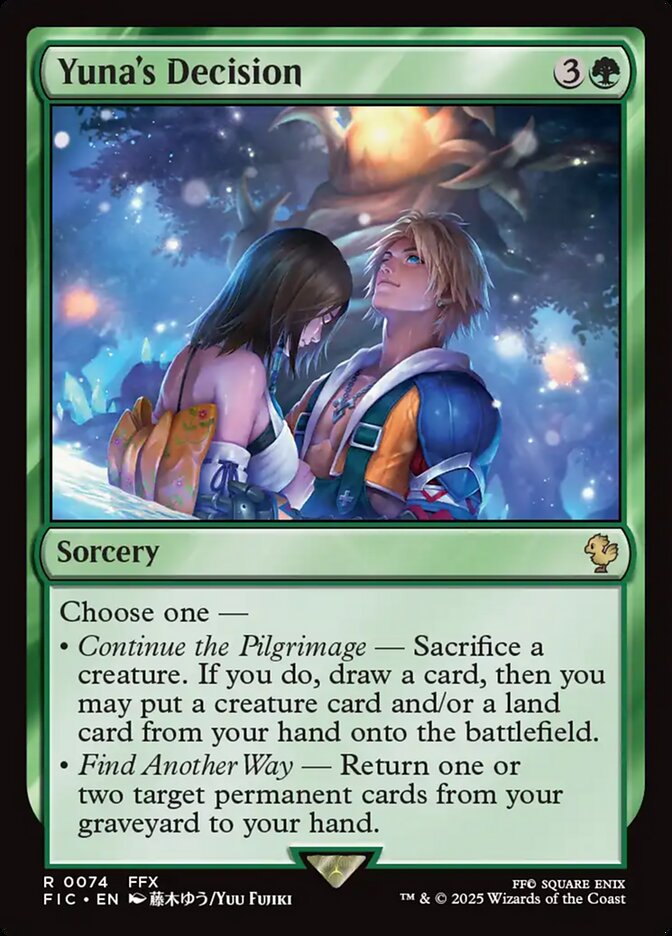 Yuna's Decision card front