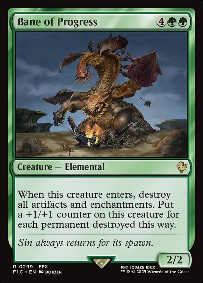 Bane of Progress card front