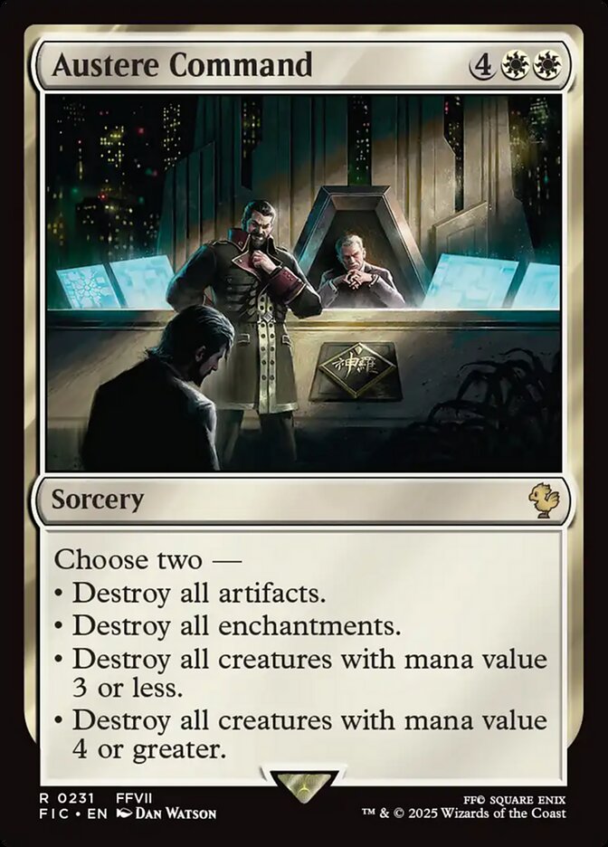 Austere Command card front