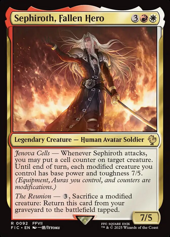 Sephiroth, Fallen Hero card front