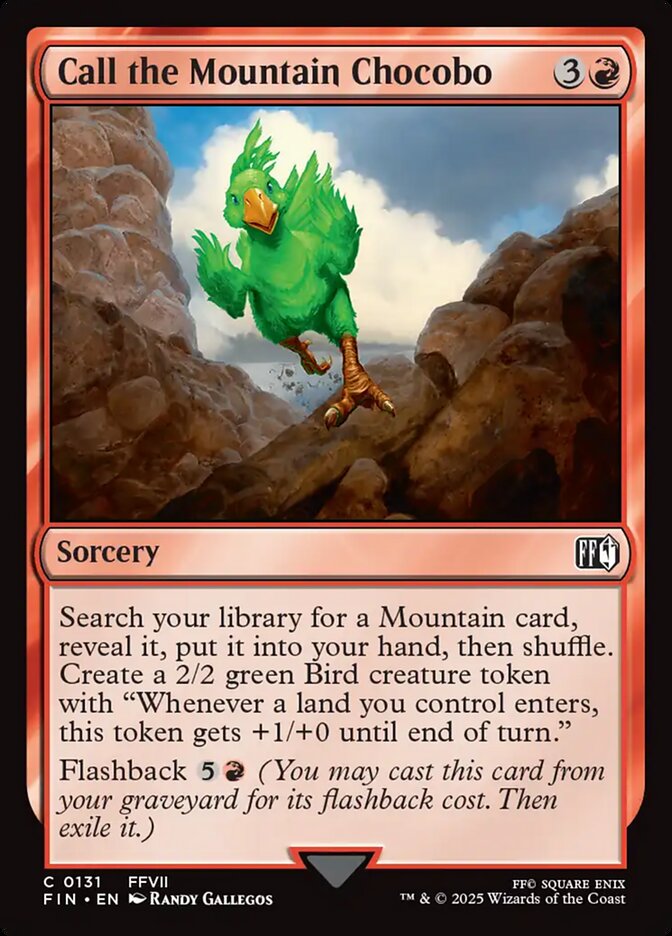 Call the Mountain Chocobo card front