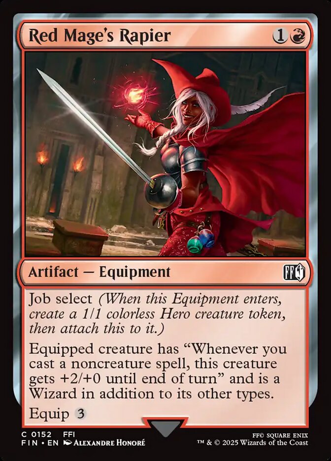 Red Mage's Rapier card front