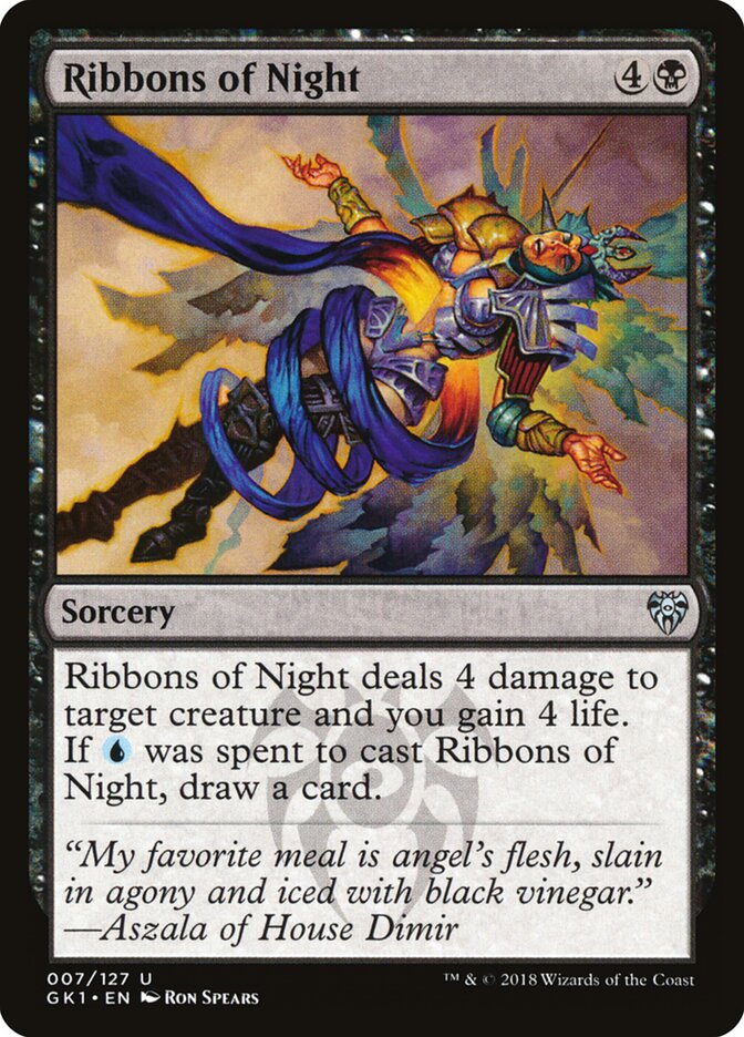 Ribbons of Night card front