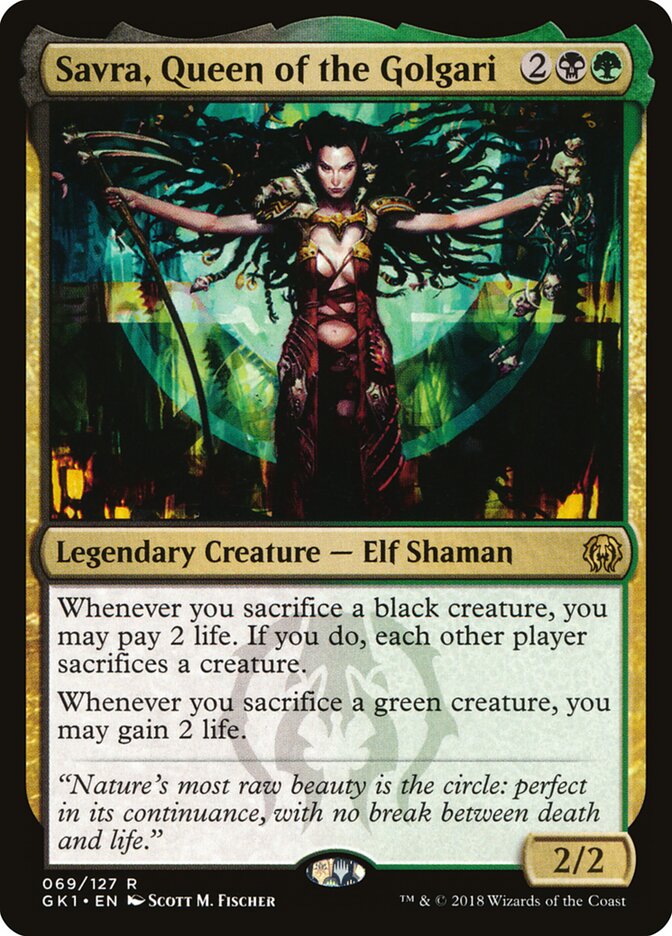 Savra, Queen of the Golgari card front