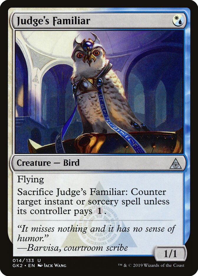 Judge's Familiar card front