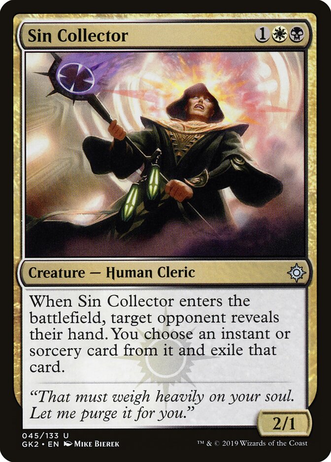 Sin Collector card front