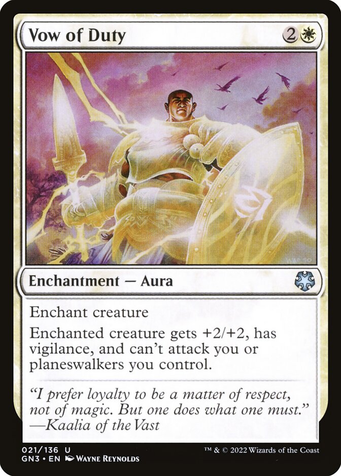 Vow of Duty card front
