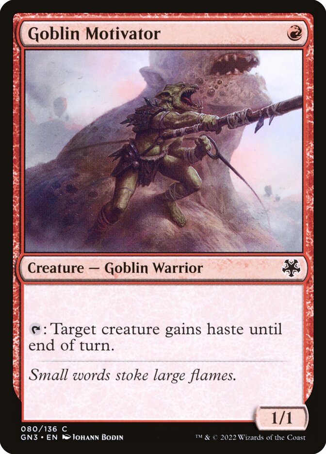 Goblin Motivator card front