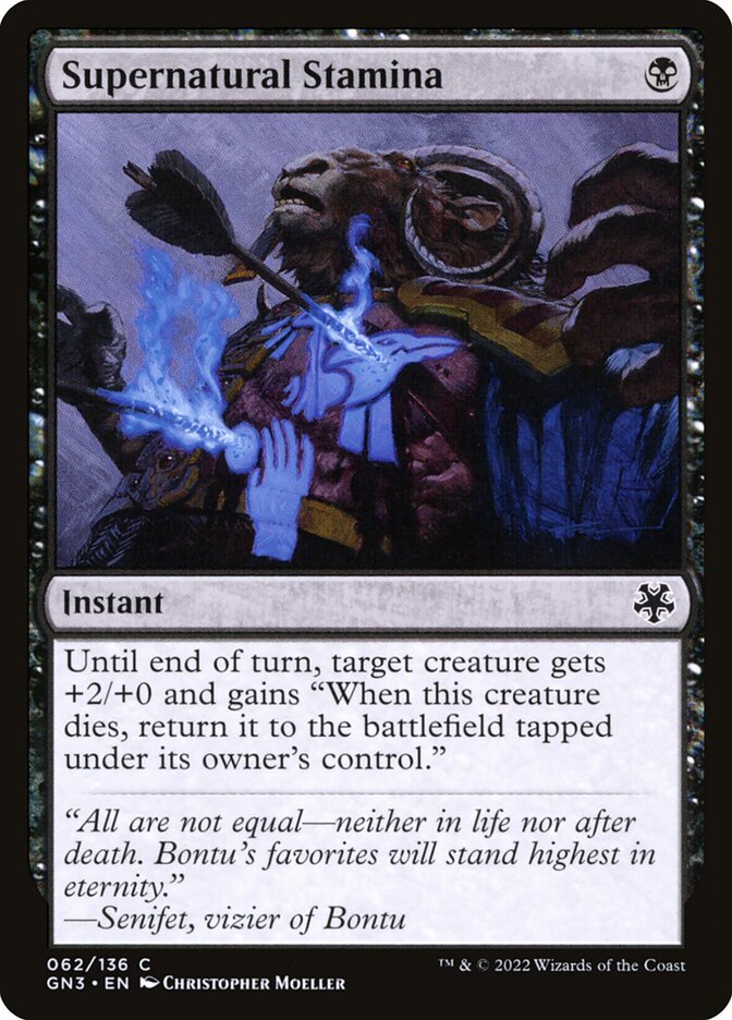 Supernatural Stamina card front