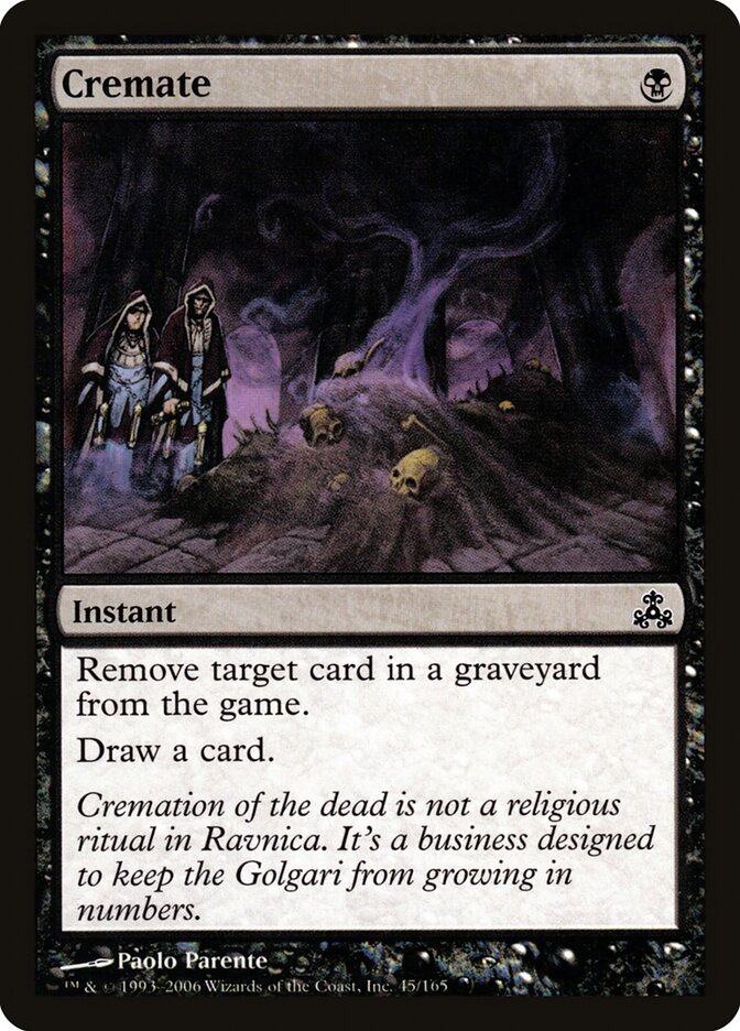 Cremate card front