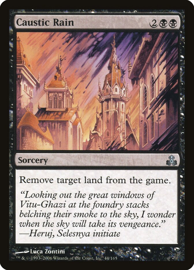Caustic Rain card front