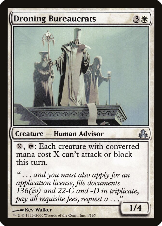Droning Bureaucrats card front