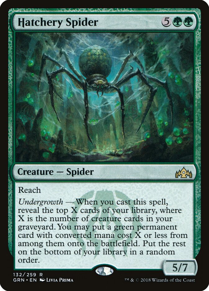 Hatchery Spider card front