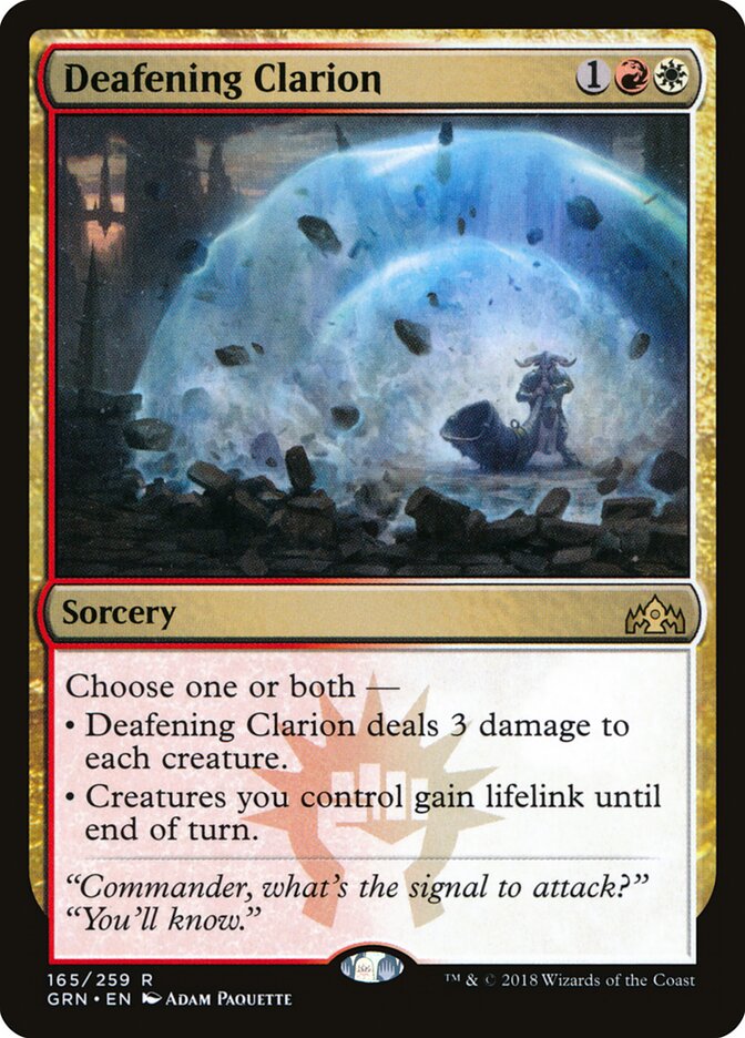 Deafening Clarion card front