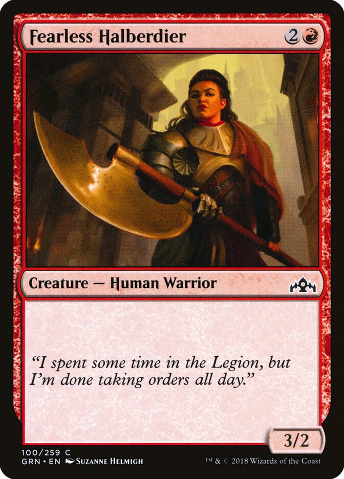Fearless Halberdier card front