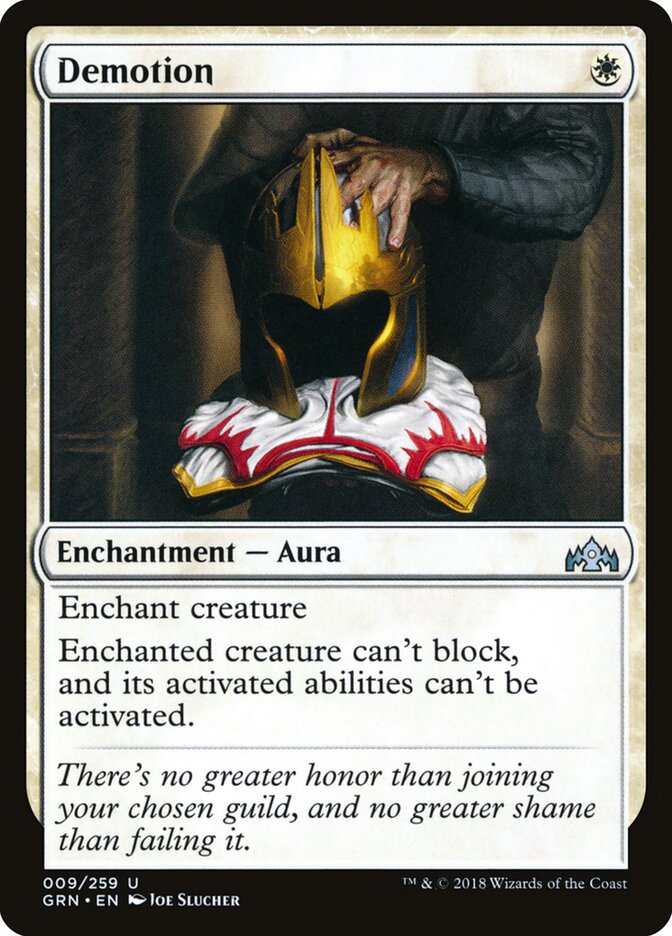 Demotion card front