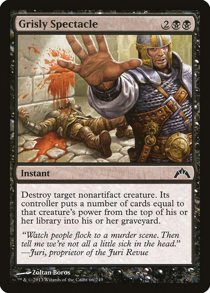 Grisly Spectacle card front
