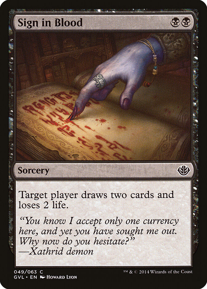 Sign in Blood card front