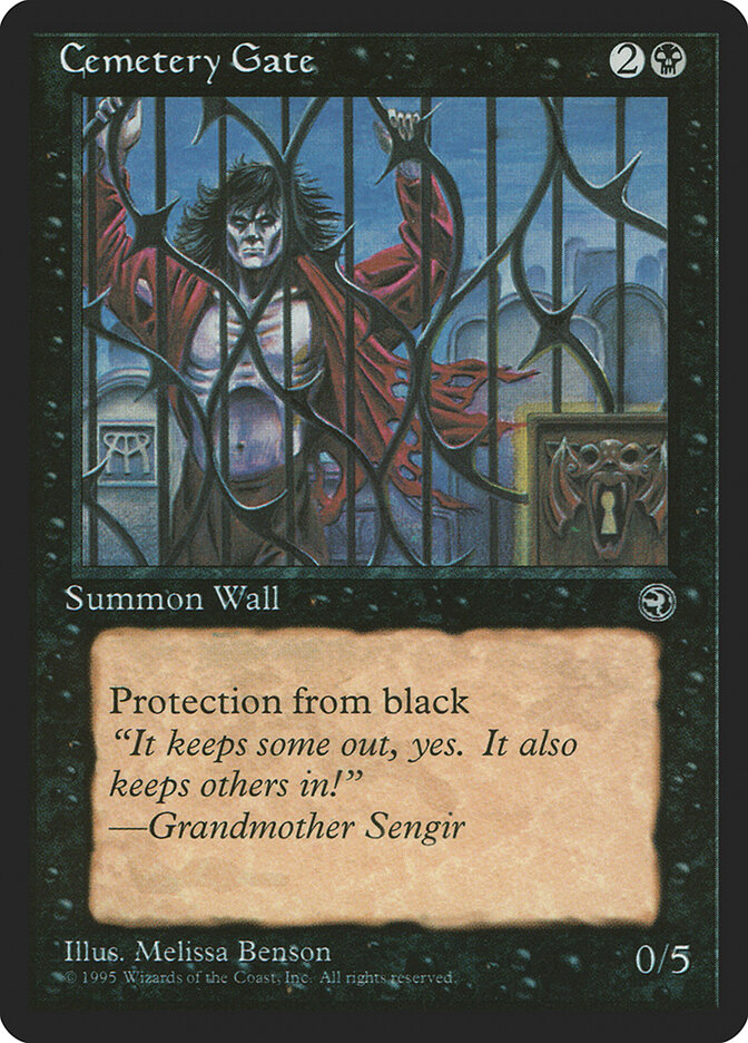 Cemetery Gate card front