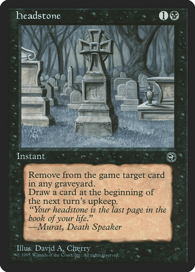 Headstone card front