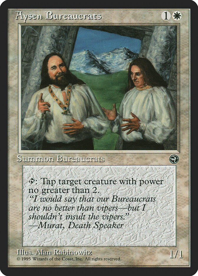 Aysen Bureaucrats card front