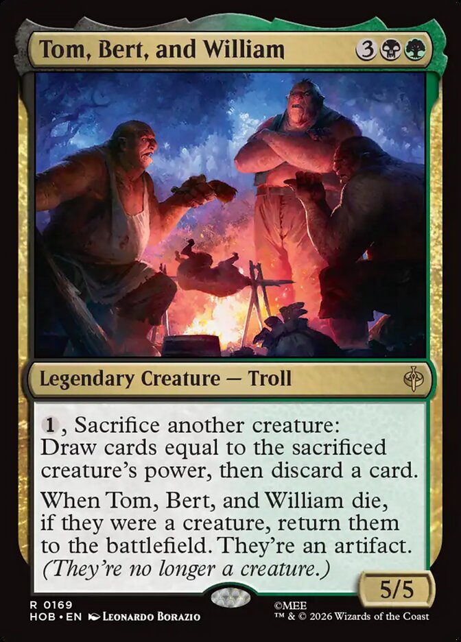 Tom, Bert, and William card front