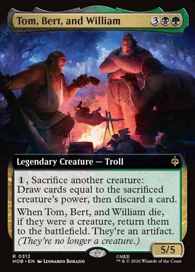 Tom, Bert, and William card front