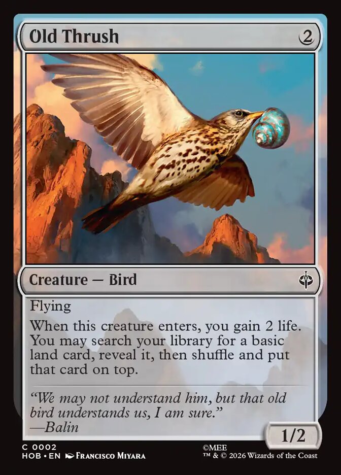 Old Thrush card front