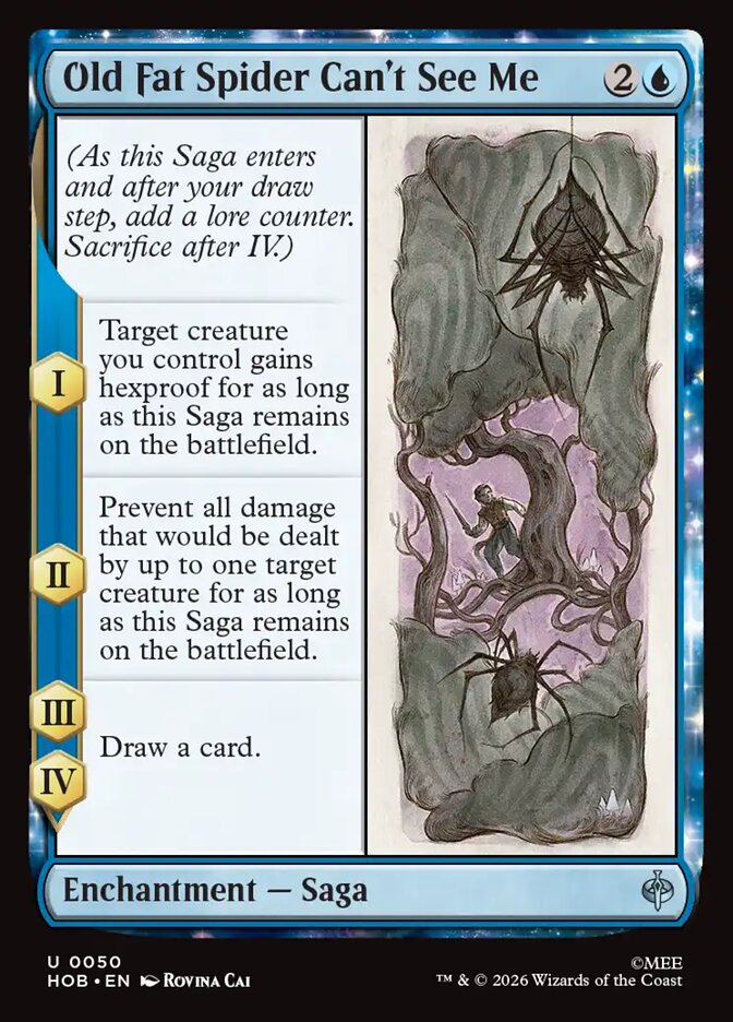 Old Fat Spider Can't See Me card front