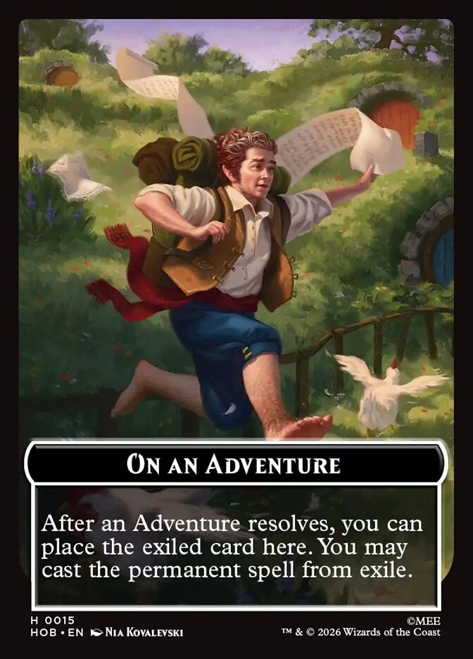 On an Adventure card front