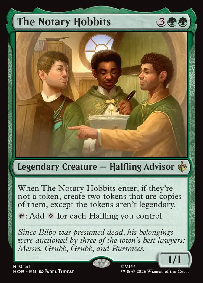 The Notary Hobbits card front
