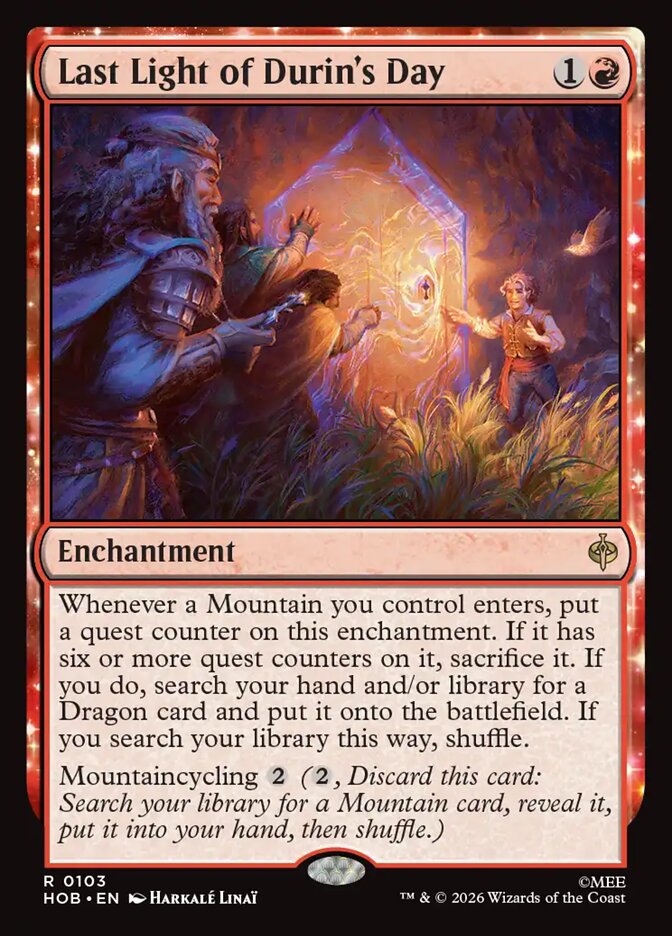 Last Light of Durin's Day card front
