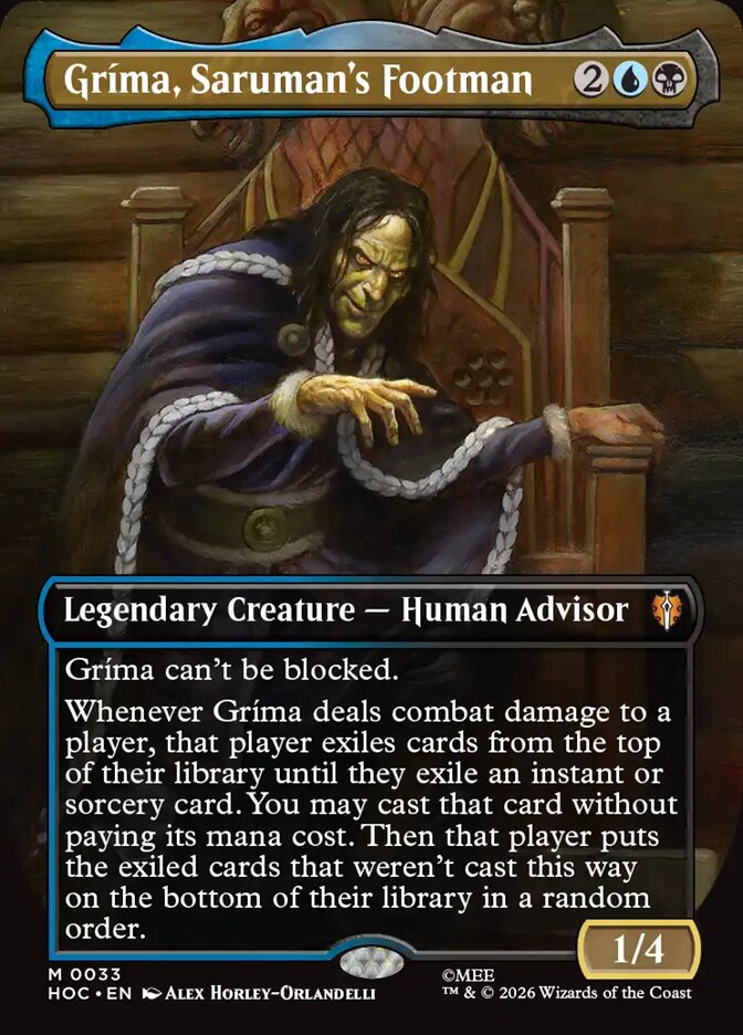 Gríma, Saruman's Footman card front