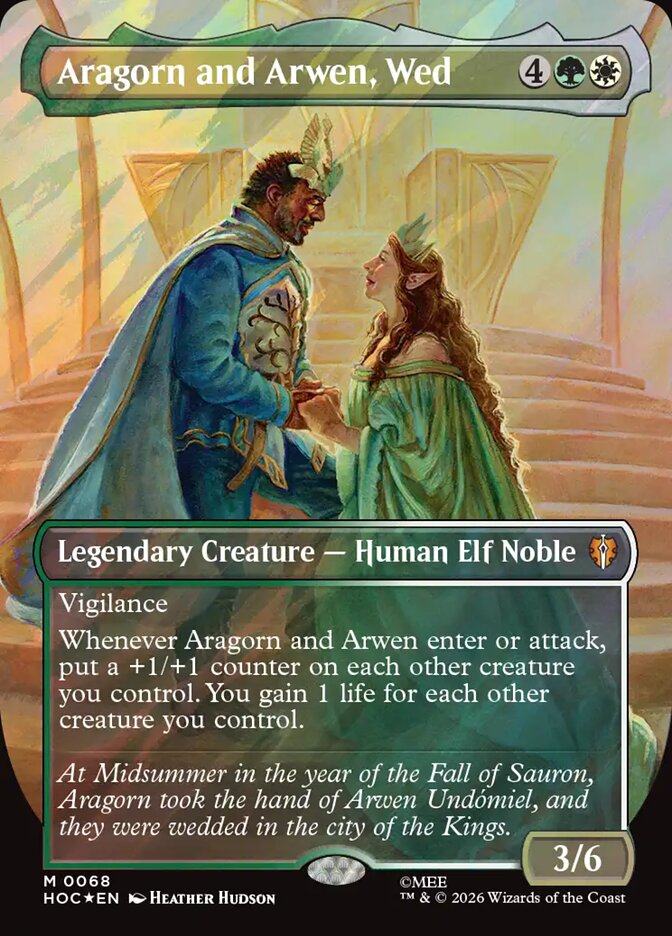 Aragorn and Arwen, Wed card front