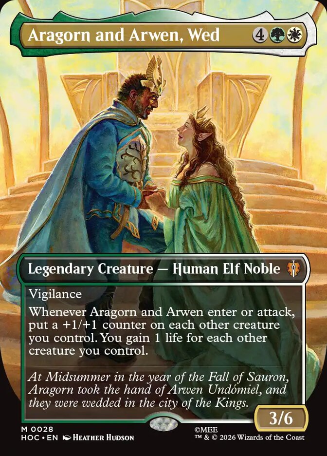 Aragorn and Arwen, Wed card front