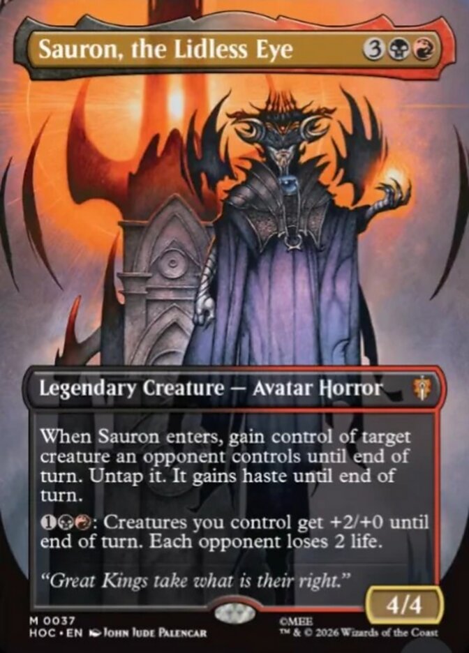 Sauron, the Lidless Eye card front