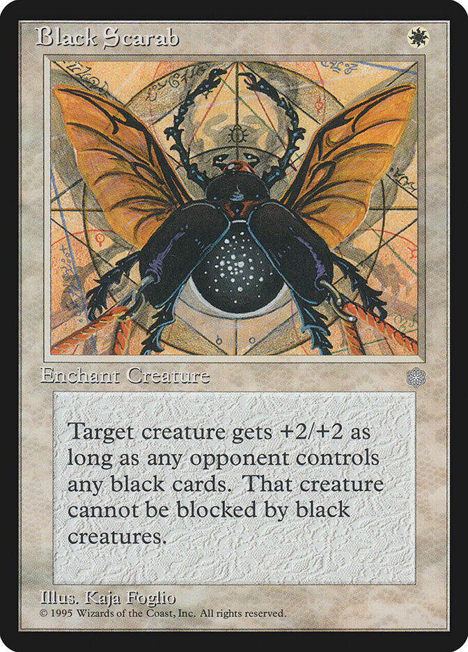 Black Scarab card front
