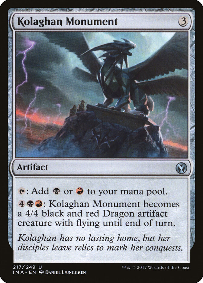 Kolaghan Monument card front