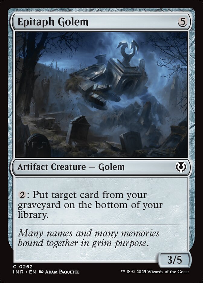 Epitaph Golem card front