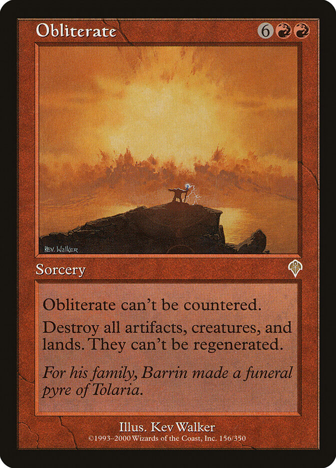 Obliterate card front