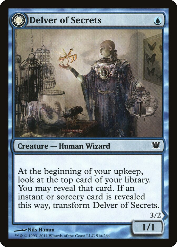 Delver of Secrets card front