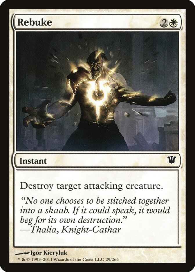Rebuke card front