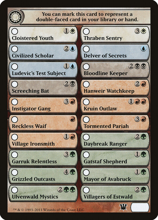 Innistrad Checklist card front