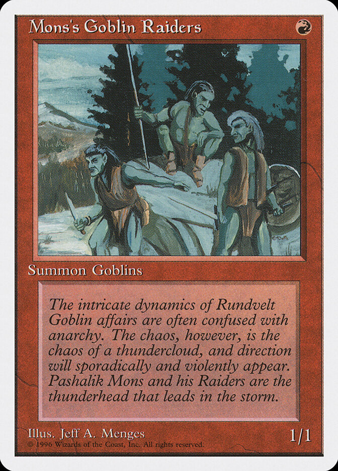 Mons's Goblin Raiders card front