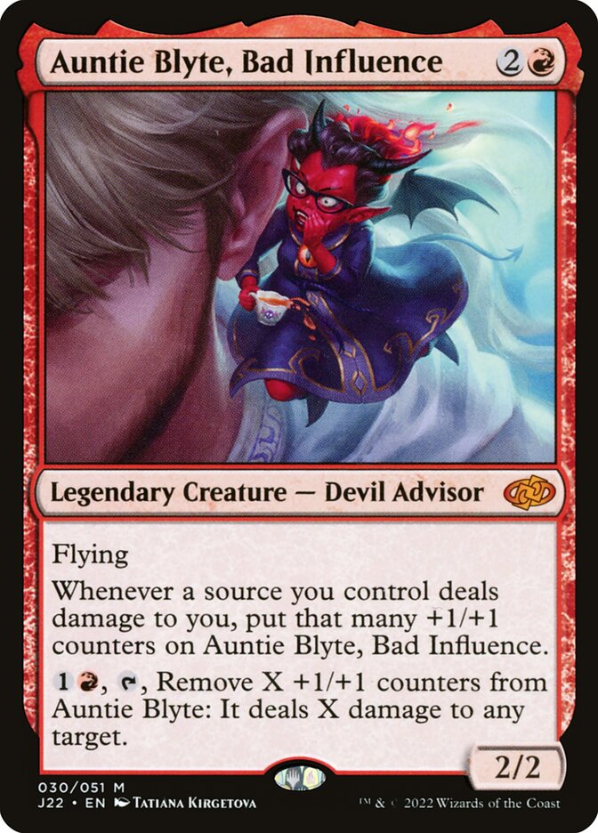 Auntie Blyte, Bad Influence card front