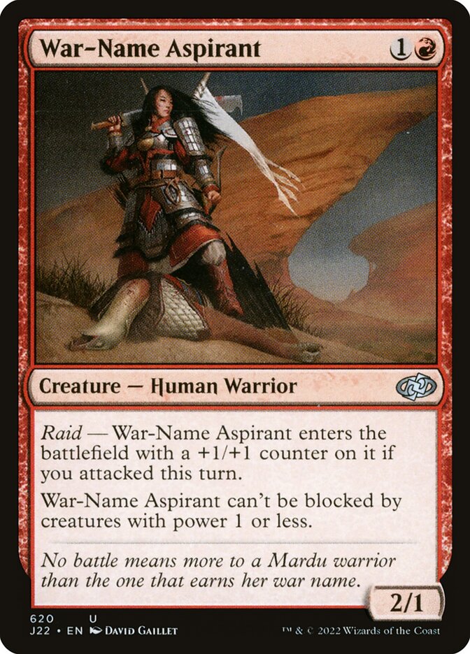War-Name Aspirant card front