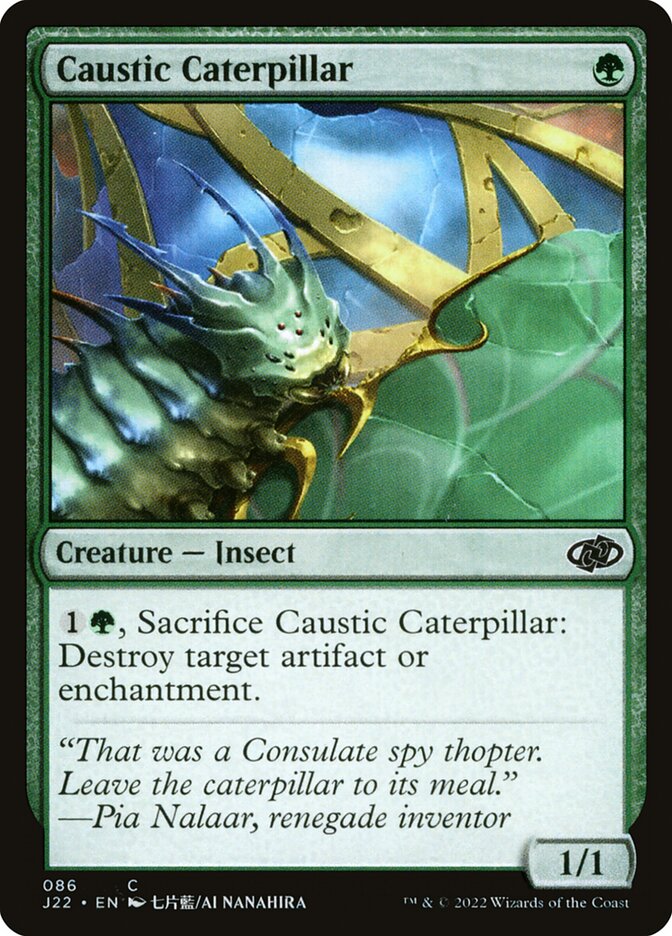 Caustic Caterpillar card front