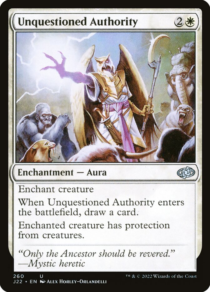 Unquestioned Authority card front