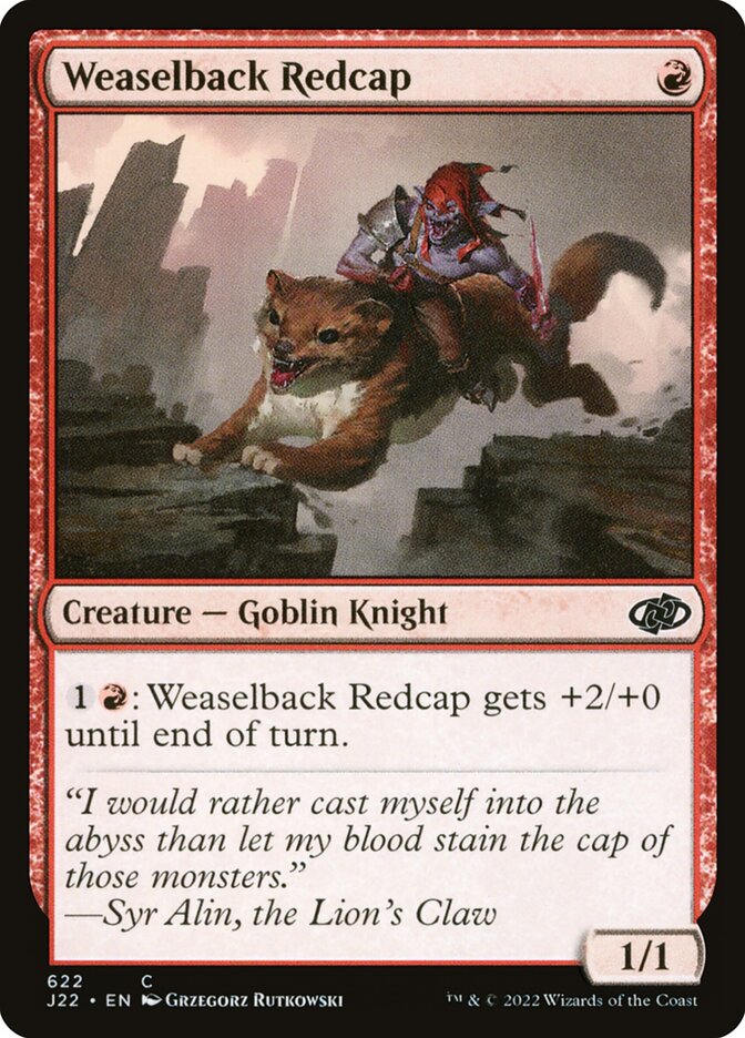 Weaselback Redcap card front